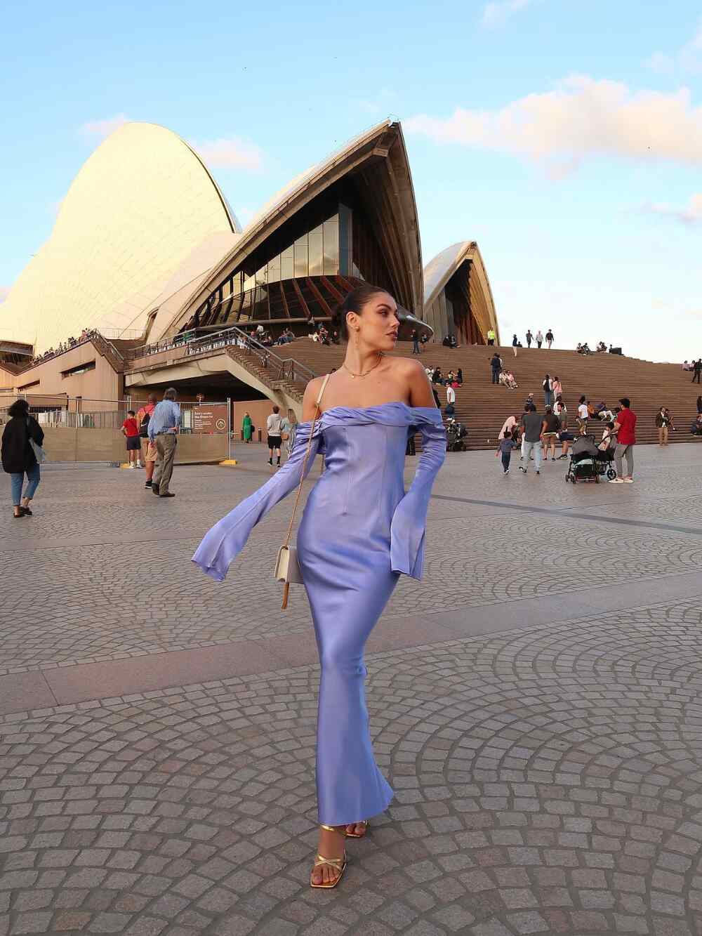Sydney Mini Satin Dress - Powder Blue - MESHKI